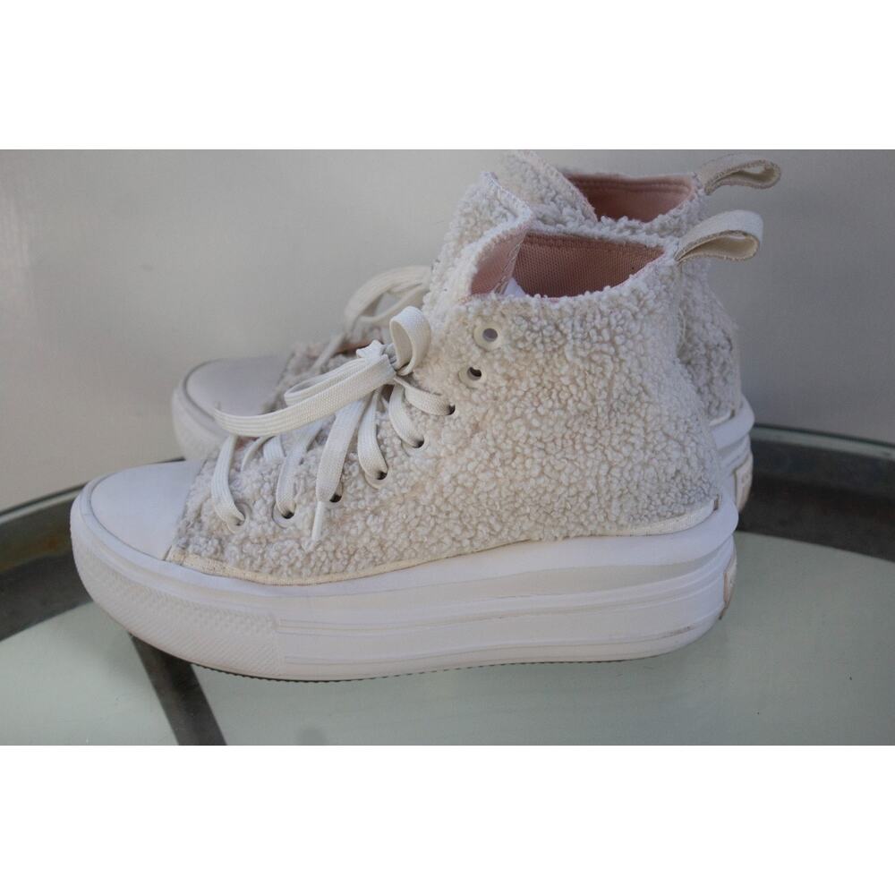 Chuck Taylor All Star Move High Perfect Is Not Perfect Egret 573074C Size 5.5 - Picture 6 of 11